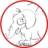 elephant colouring page