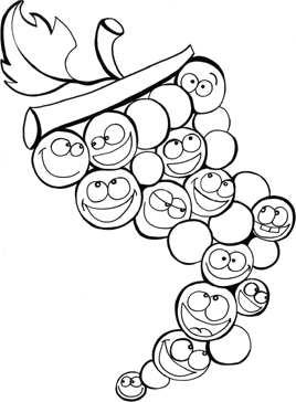 Raisin à imprimer et colorier