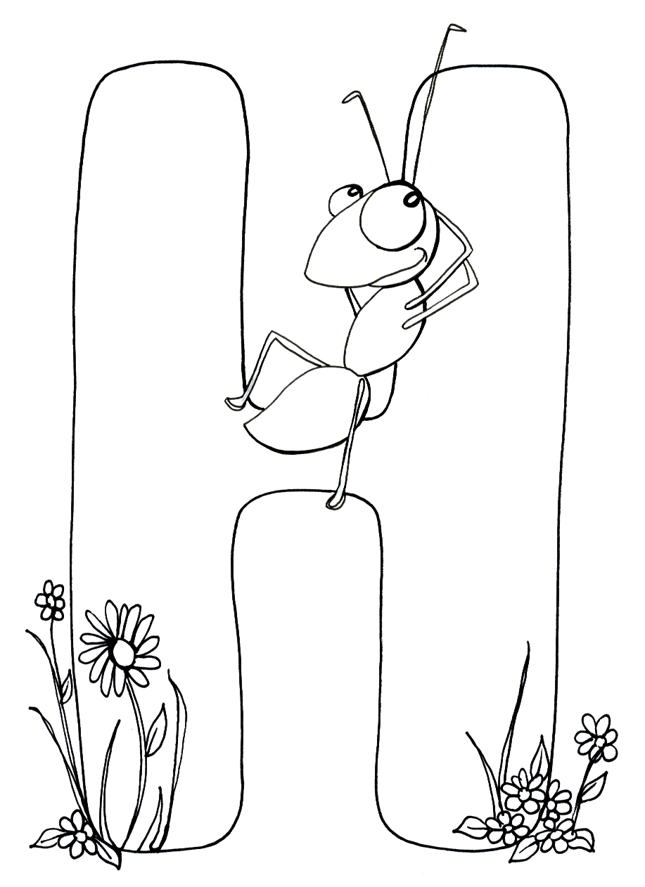 h coloring pages for kids - photo #32