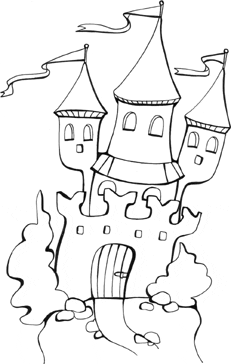 magic castle coloring page