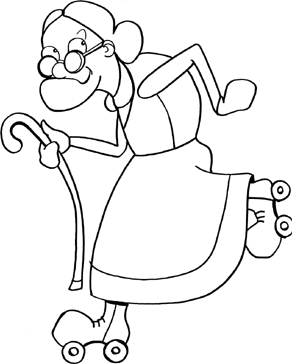 grandmother coloring book page