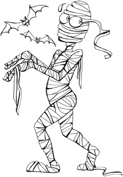 Halloween Coloring on Halloween Preschool Coloring Pages  Mummy Printable Coloring Book