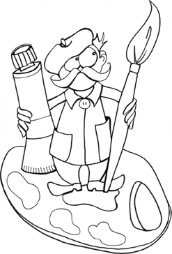 painter coloring page