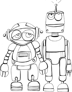 Space Coloring Book Pages Printable Robots Robot Page Sheet