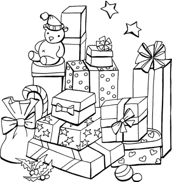 Coloring Sheets  Adults on Out The Christmas Drawing And Color Each Gift With A Different Color