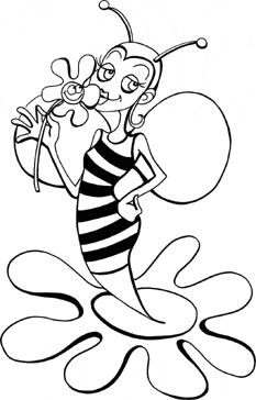 bee coloring page