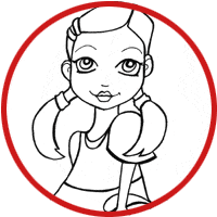 disegno di bimba da colorare