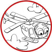 elicottero da colorare per bambini